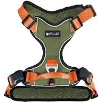 Petlando Hondentuig Olive-Orange met magnetische sluiting - maat XS - 36–46 cm.