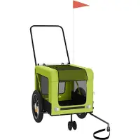 vidaXL Hondenfietstrailer oxford stof en ijzer groen en zwart