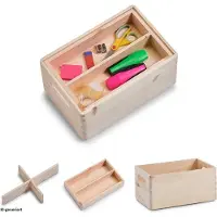 Zeller Opbergdoos - opbergbak - 13320 - Houten Kist, Natuurlijk, 30 x 20 CM