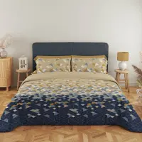 Satin d'or Scoop Dekbedovertrek - Eenpersoons - 140x200/220 cm - Blauw