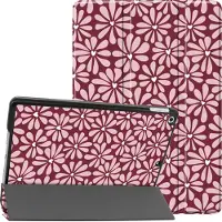 IMoshion Design Trifold Bookcase voor de Apple iPad 9 (2021) 10.2 inch / iPad 8 (2020) 10.2 inch / iPad 7 (2019) 10.2 inch - Bloom Love Blush