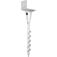 Alberts 212278 L-paalhouder voor vierkante houten paal | om vast te schroeven | thermisch verzinkt | totale hoogte 470 mm | breedte 95 mm