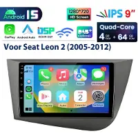 Hexinex Autoradio Geschikt voor Seat Leon 2 (2005-2012) - Draadloos CarPlay, Android Auto, multimediaspeler, 4GB+64GB