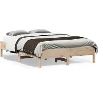 vidaXL Bedframe zonder matras massief grenenhout 140x190 cm