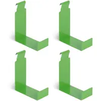 Alberts 825164 Decoratieve haken voor dubbel draadgaas - afmeting L - sendzimir verzinkt - geelgroen - geplastificeerd - RAL6018 | Set van 4