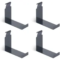 Alberts 825171 Decoratieve haken voor dubbel draadgaas - afmeting XL - sendzimir verzinkt - antraciet - geplastificeerd - RAL7016 | Set van 4