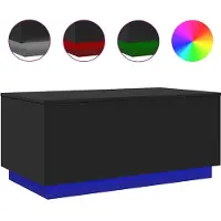 vidaXL Salontafel met LED-verlichting 90x50x40 cm zwart