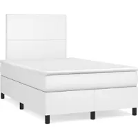 vidaXL Boxspring met matras kunstleer wit 120x190 cm