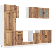 vidaXL 8-delige Keukenkastenset Kalmar bewerkt hout oud houtkleurig