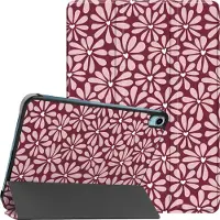 IMoshion Design Trifold Bookcase voor de Apple iPad 11 (2025) 11 inch A16 / iPad 10 (2022) 10.9 inch - Bloom Love Blush