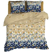Satin d'or Scoop Dekbedovertrek - Lits-jumeaux - 240x200/220 cm - Blauw
