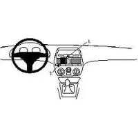Brodit ProClip houder geschikt voor Fiat Brava 1995-2002 / Bravo 1996-2007 / Marea 1997-2007 Center mount