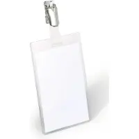 Durable badge met clip - 90 x 60 mm verticaal
