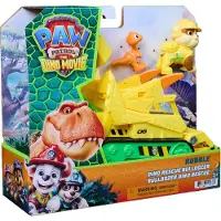 Paw Patrol - De Dinofilm - Rubble Dino Rescue Bulldozer - Voertuig met Hapactie, Bewegende Klauw, 2 Actiefiguren - Speelgoed vanaf 3 Jaar
