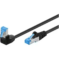 Wentronic Netwerkkabel | Cat6a S/FTP | 10 meter (1x Haaks, Zwart)