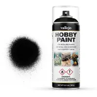 Vallejo - Hobby Verfspray Basisprimer | Zwart 400 ml. (13,52 fl.oz.) | Perfecte matte en zelfnivellerende afwerking