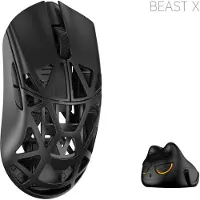 WLMouse Beast X Pro Solid Sides Black - Muis Draadloos - 5 knoppen - 8000Hz - 30.000 DPI - PAW 3950HS - Omron optical switches - Zwart