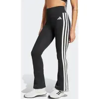 Adidas Sportbroek 'Optime Essentials Workout 3-Stripes Flared' zwart / wit