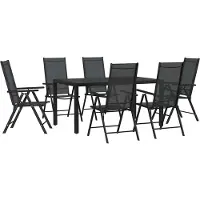 vidaXL 7-delige tuinset, zwart, aluminium