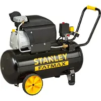 Fatmax Compressor, 50 liter, 10 bar, oliegesmeerd, horizontaal model, 2,5 pk, 240 l/min luchtdebiet, draagbaar, zwart geel, geschikt voor oppompen en pneumatisch gereedschap