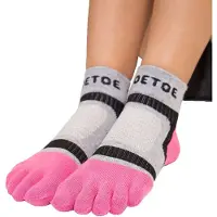 TOETOE - Heren & Dames Ademend Sport Lichtlopende Low Cut Teensokken - Roze