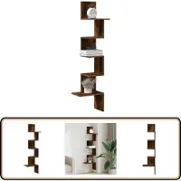 vidaXL Hoekwandschap 32x32x127,5 cm bewerkt hout gerookt eikenkleurig