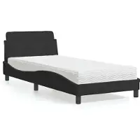 vidaXL Bed met matras "Dover" fluweel zwart 80x200 cm