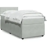 vidaXL Boxspring met matras fluweel lichtgrijs 100x200 cm