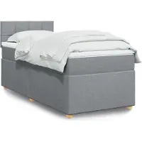 vidaXL Boxspring met matras stof lichtgrijs 100x200 cm