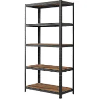 Songmics Opbergrek met 5 verstelbare planken, Vintagebruin + zwart / 50 X 100 X 200 cm / 1