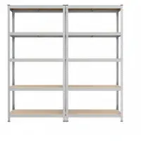 Songmics Opbergrek met 5 verstelbare planken, Zilver / 50 X 100 X 200 cm / 2