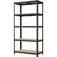Songmics Opbergrek met 5 verstelbare planken, Zwart / 50 X 100 X 200 cm / 1
