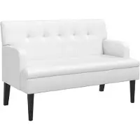 vidaXL Bankje met rugleuning 112x65,5x75 cm kunstleer wit