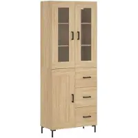 vidaXL Hoge kast 69,5x34x180 cm bewerkt hout sonoma eikenkleurig