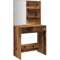 vidaXL Schminktafel met spiegel, vintage houten look, 74,5 x 40 x 141 cm