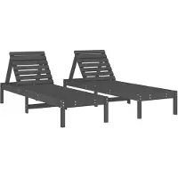 vidaXL Ligbedden 2 st 199,5x60x74 cm massief grenenhout grijs