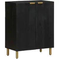 vidaXL - Dressoir - 60x33x75 - cm - bewerkt - hout - zwart
