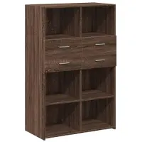 vidaXL Hoge kast 80x42,5x124 cm bewerkt hout bruin eikenkleurig