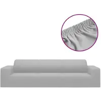 vidaXL Vierzitsbankhoes stretch polyester jersey grijs