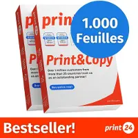 Print24 Printpapier Kopieerpapier 1000 vel 2 x 500 A4 Premium Hoogwit CIE 160 Testwinnaar PEFC gecertificeerd