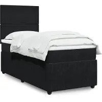 vidaXL Boxspring met matras fluweel zwart 100x200 cm