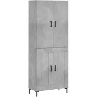 vidaXL Hoge kast 69,5x34x180 cm bewerkt hout betongrijs