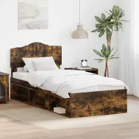vidaXL Bedframe Rook Eiken 90 x 200 cm Massief grenenhout