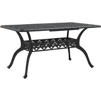 vidaXL Tuintafel 150x90x72 cm gietaluminium zwart