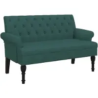vidaXL Bankje met rugleuning 120x62x75,5 cm stof donkergroen