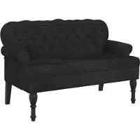 vidaXL Bank met rugleuning zwart 119,5x64,5x75 cm fluweel