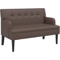 vidaXL Bankje met rugleuning 112x65,5x75 cm kunstleer bruin