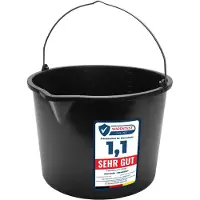 Garronda 3x 15L Robuuste - Bouwemmer van Slijtvast - PE met Metalen Handvat – Zwart - GD-GRE-BB