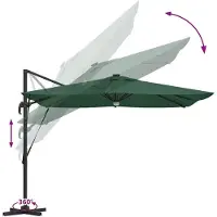 vidaXL Roma Parasol Groen 286 x 284 x 270 cm Aluminium en Polyester