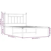 vidaXL Bedframe met hoofdbord metaal wit 100x200 cm